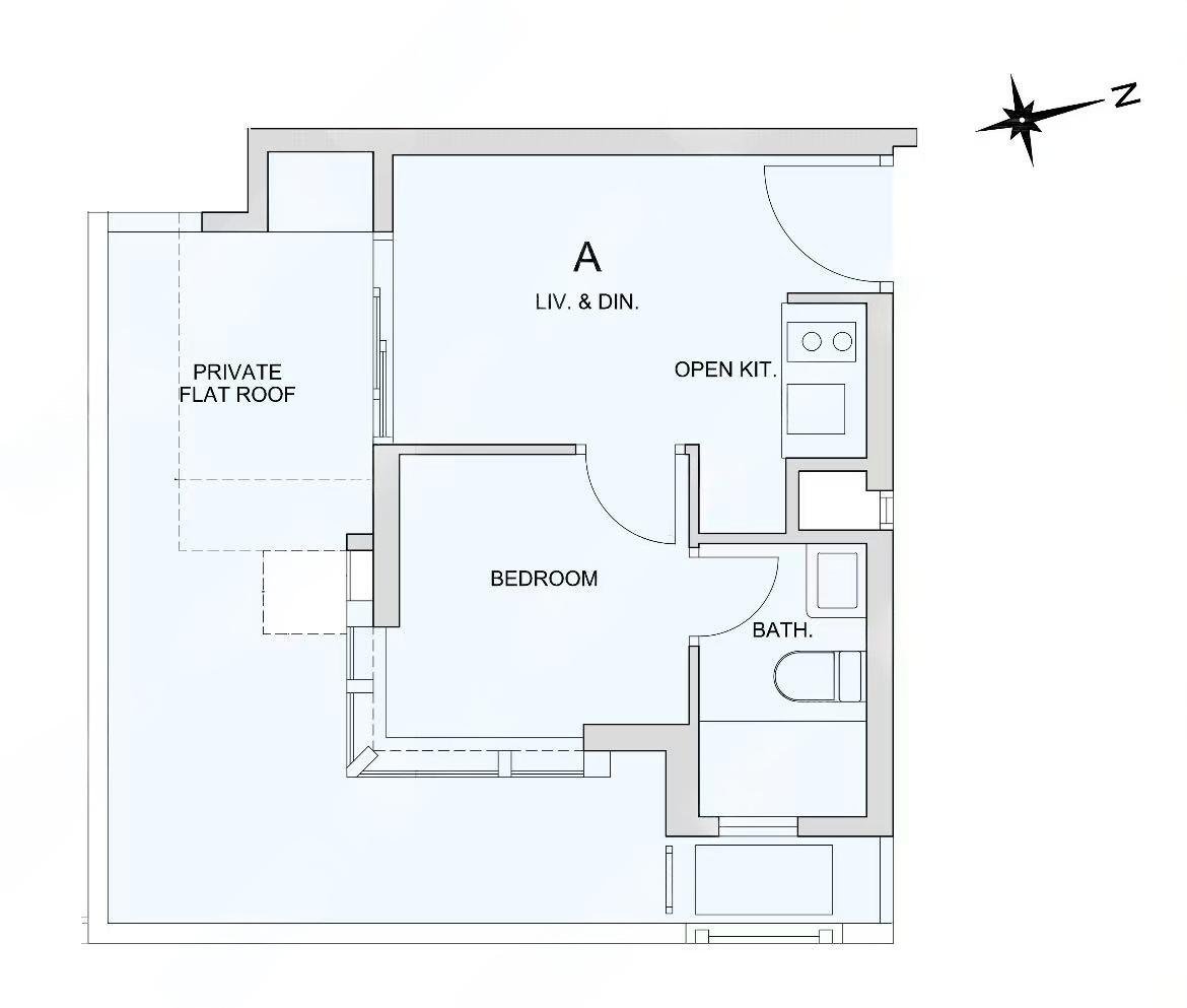 瑧爾 AUSTIN BOHEMIAN 1房戶型圖則 約300平方呎